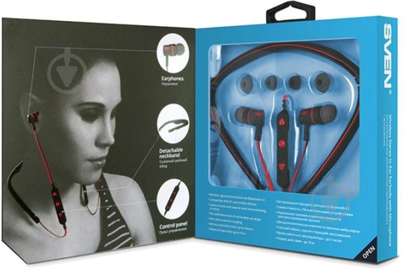 Наушники Sven E-216B black/red (850225) - фото 4