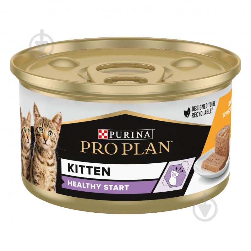 Консерва для котов ProPlan by Purina Kitten Healthy Start мусс с курицей 85 г - фото 1