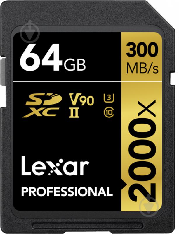 Карта пам'яті Lexar microSDXC 64 ГБ UHS-II Class 3 (U3) (LSD2000064G-BNNNG) Professional 2000x - фото 1