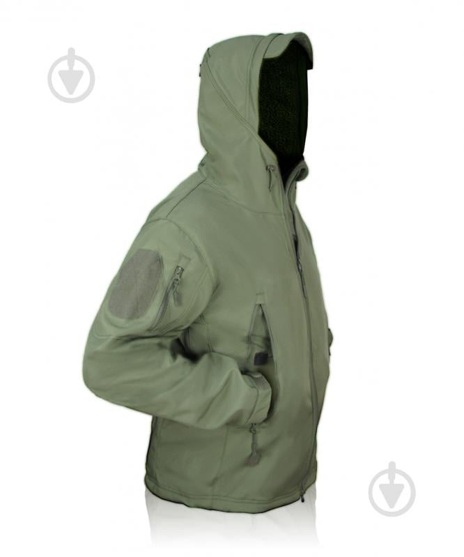 Куртка 1991 ТМ тактическая влагозащитная SoftShell, Green 34123-JA-01-G-4XL р.4XL - фото 3