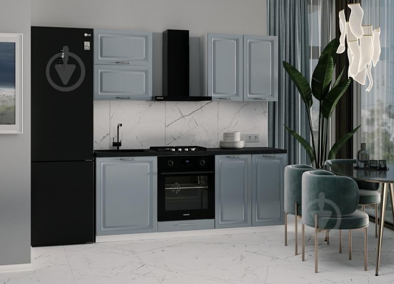 Кухня модульна ROKO Марсель пряма МДФ 2м північний блакитний/білий - фото 1 Кухня модульна ROKO Марсель пряма МДФ 2м північний блакитний/білий - фото 1