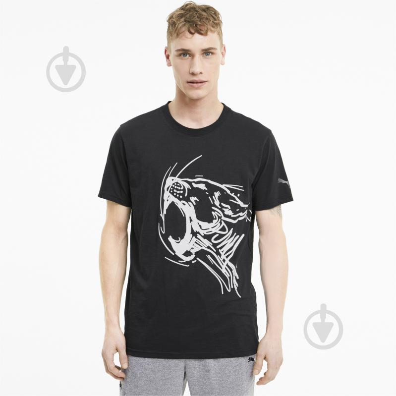 Футболка Puma Performance Graphic SS Tee 51944901 р.2XL черный - фото 1