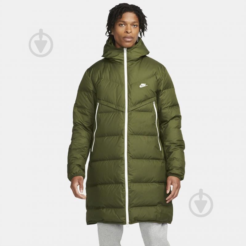 Куртка-парка мужская зимняя Nike M NSW SF WINDRUNNER PARKA DD6788-326 р.L зеленая - фото 1