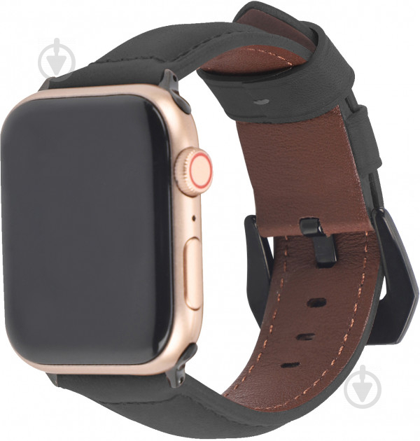 Ремінець Promate для Apple Watch 42-44 мм black stitch-42ml.black - фото 1