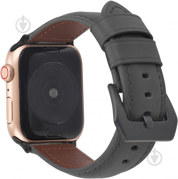 Ремінець Promate для Apple Watch 42-44 мм black stitch-42ml.black - фото 2