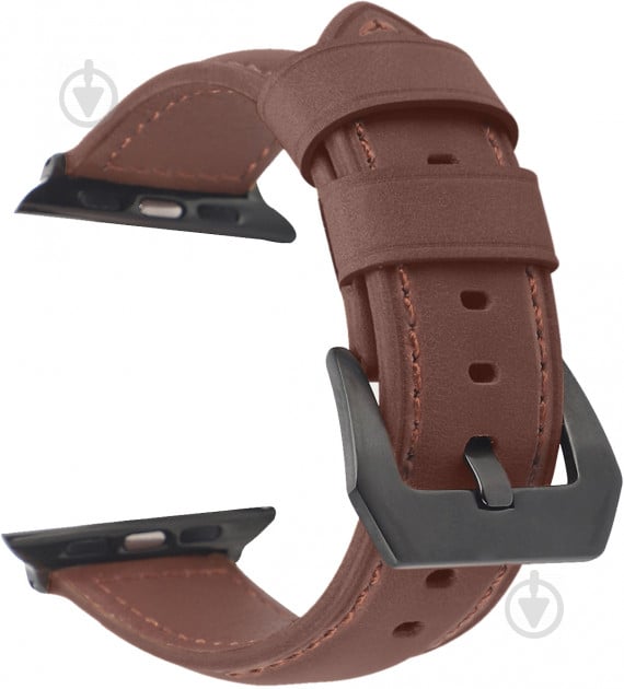 Ремінець Promate для Apple Watch 42-44 мм stitch-42ml.darkbrown - фото 3