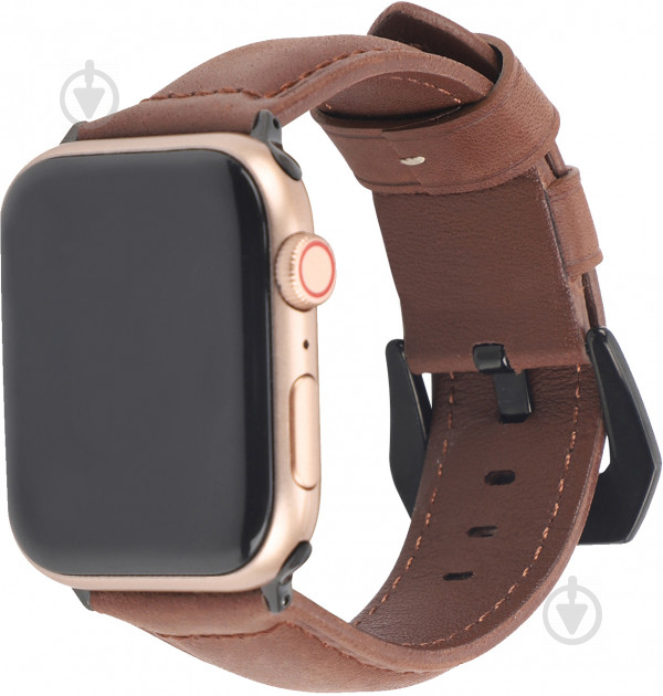 Ремінець Promate для Apple Watch 42-44 мм stitch-42ml.darkbrown - фото 1