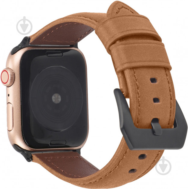 Ремінець Promate для Apple Watch 42-44 мм Light Brown stitch-42ml.lightbrown - фото 2