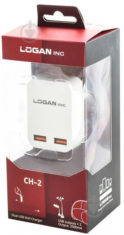 Мережевий зарядний пристрій Logan CH-2 White - фото 3 Мережевий зарядний пристрій Logan CH-2 White - фото 3