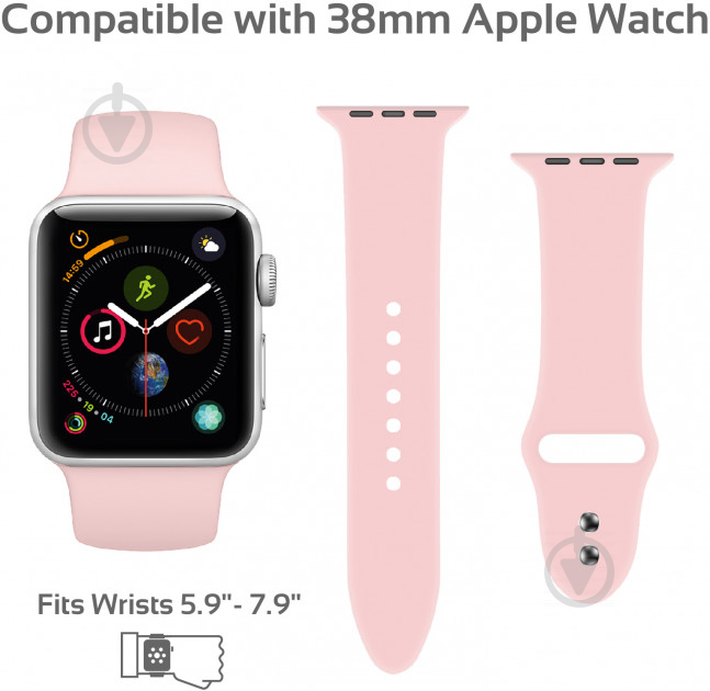 Ремінець Promate для Apple Watch 38-40 мм pink oryx-38ml.pink - фото 4