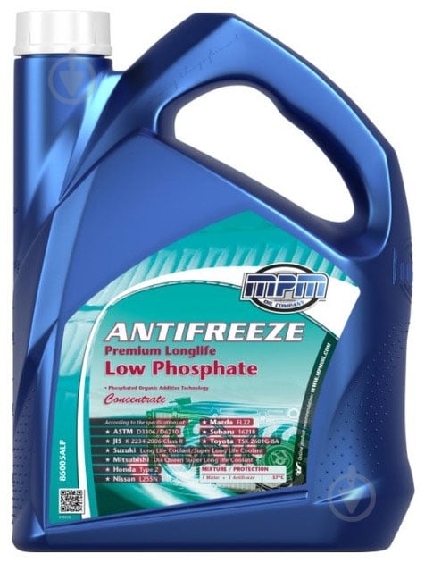 Антифриз MPM OIL LOW PHOSPHATE (86005ALP) концентрат 5 л синьо-зелений (86005ALP) - фото 1