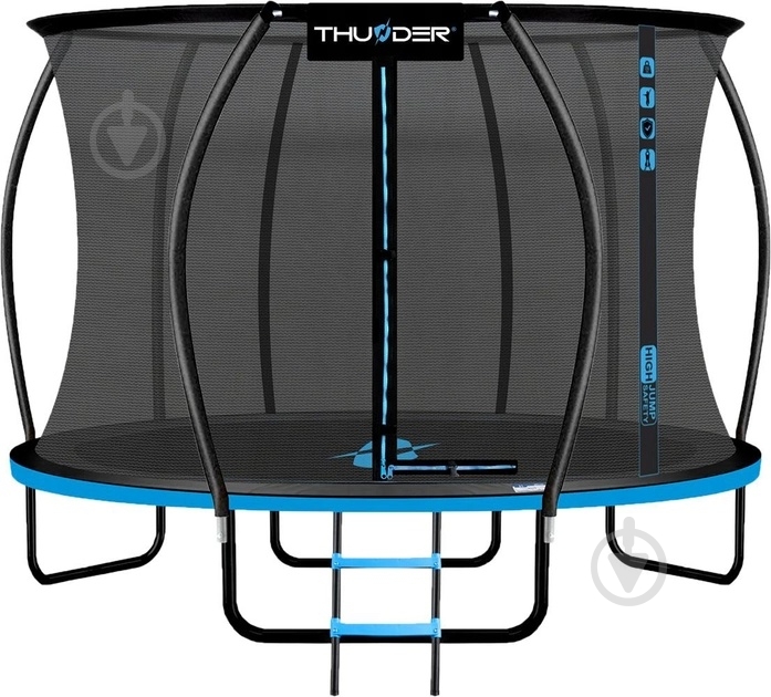 Батут с сеткой и лесенкой Thunder INSIDE-ULTRA-12FT BLUE - фото 1