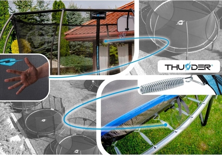 Батут с сеткой и лесенкой Thunder INSIDE-ULTRA-12FT BLUE - фото 9