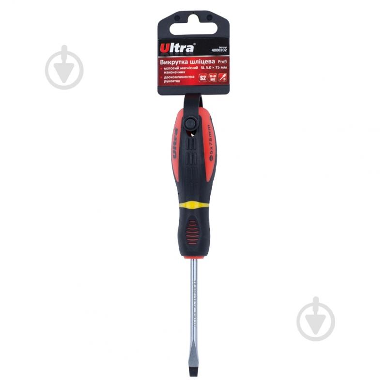 Отвертка Ultra шлицевая SL 5.0×75мм S2 Profi 4000202 - фото 5