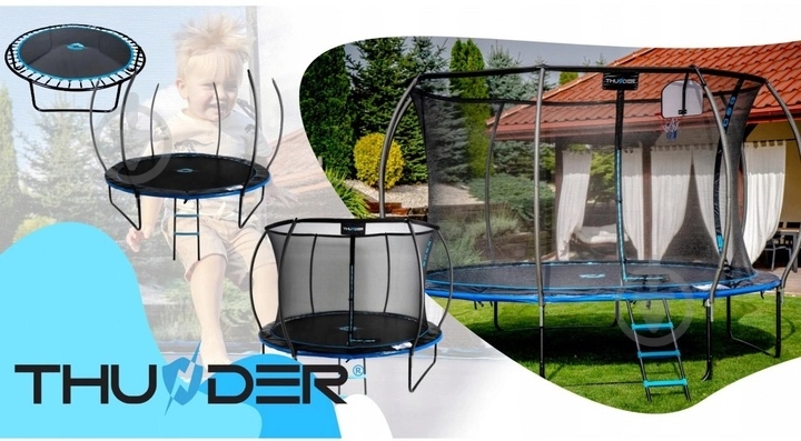 Батут с сеткой и лесенкой Thunder INSIDE-ULTRA-6FT BLUE - фото 11