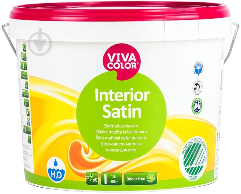 Краска латексная водоэмульсионная Vivacolor Interior Satin, база С шелковистый мат база под тонировку 9 л 11,3 кг - фото 1