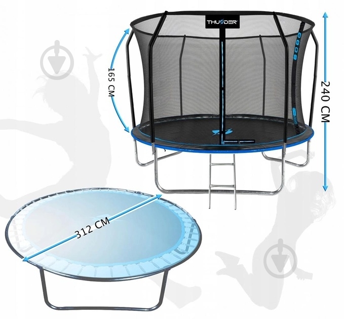 Батут с сеткой и лесенкой Thunder INSIDE-ELITE-10FT BLUE - фото 2 Батут с сеткой и лесенкой Thunder INSIDE-ELITE-10FT BLUE - фото 2