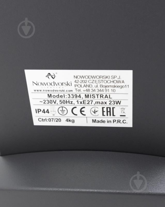 Стовп Nowodvorski Mistral E27 23 Вт IP44 графітовий 3394 - фото 5
