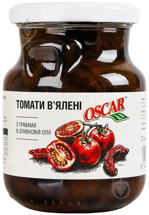 Томати Oscar в'ялені з травами в оливковій олії 230 г - фото 1