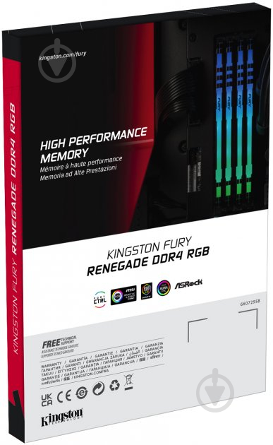 Оперативная память Kingston DDR4 SDRAM 8 GB (1x8GB) 3200 MHz (KF432C16RBA/8) Renegade RGB Fury - фото 6