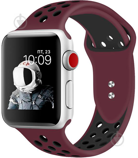 Ремешок Promate Oreo-38ML для Apple Watch 38-40 мм Maroon/Black black/white oreo-38ml.maroon/black - фото 1