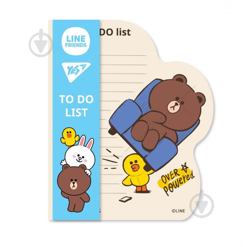 Папір для нотаток To Do Line Friends boy на планшеті з магнітом блок 52 листи YES - фото 1