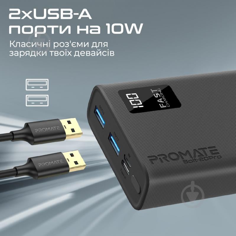 Повербанк Promate 20000 mAh (bolt-20pro.black) - фото 5