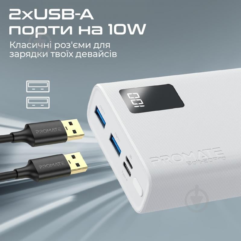 Повербанк Promate 20000 mAh (bolt-20pro.white) - фото 5