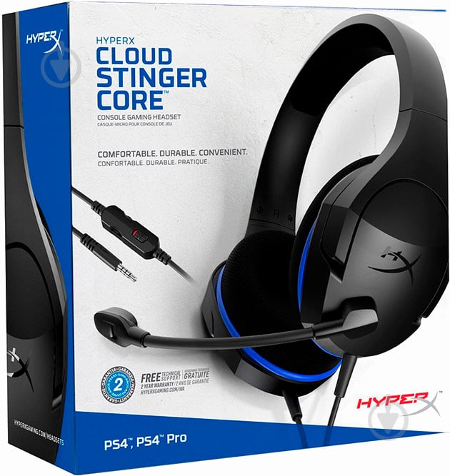 Гарнитура игровая Kingston HyperX Cloud Stinger Core for PS4 black/blue (HX-HSCSC-BK) - фото 8