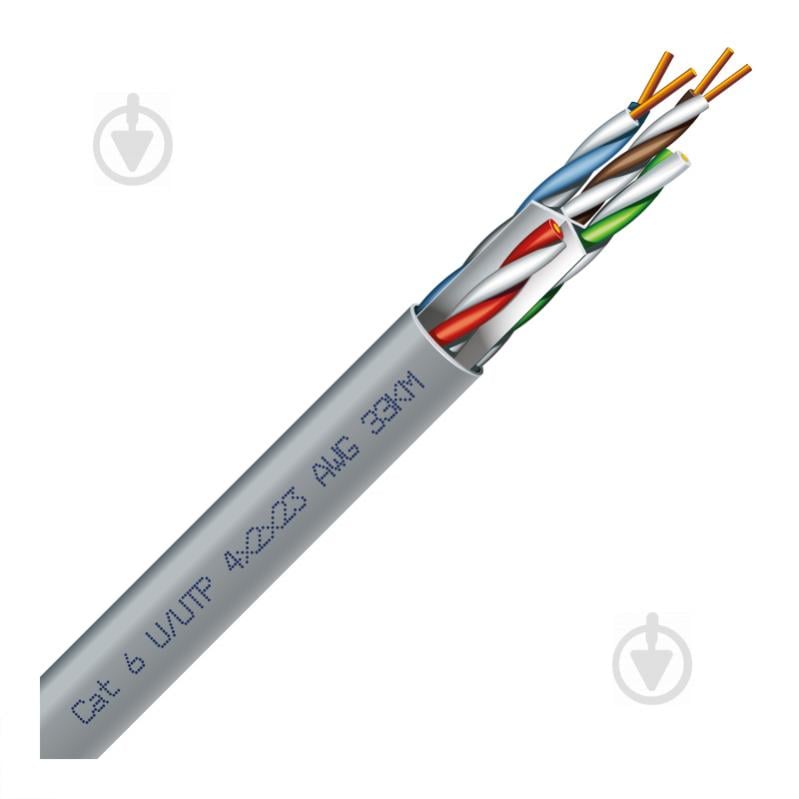 Кабель компьютерный многожильный ЗЗЦМ UTP Cat 6e AWG 4x2х0,56 медь - фото 1