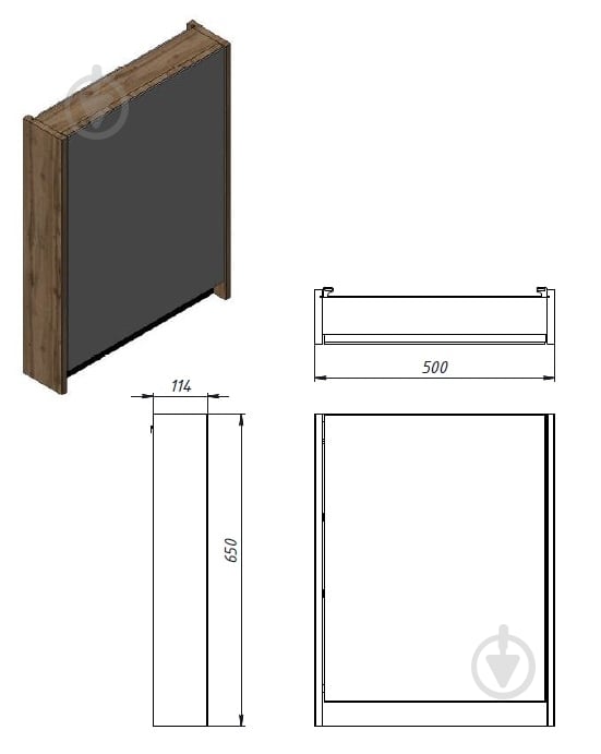 Зеркальный шкаф ЮВЕНТА Leo Leo-50 антрацит - фото 4