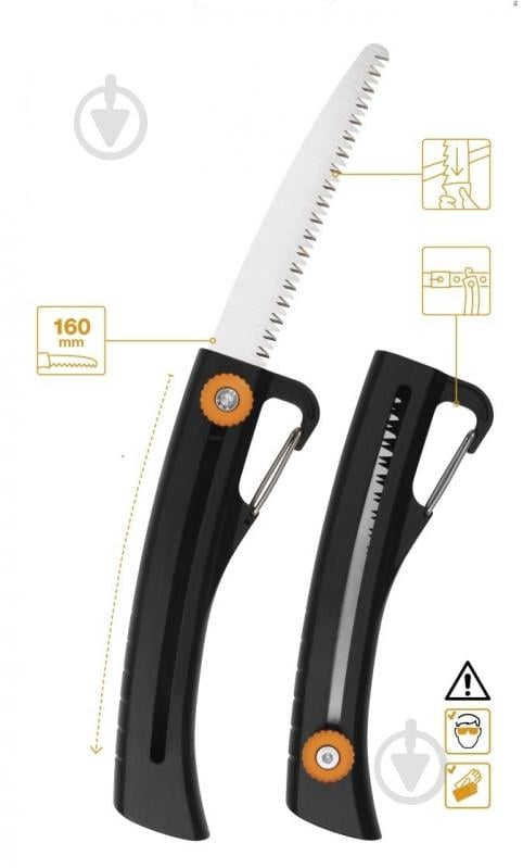 Набор садового инструмента Fiskars Топор плотничный S Х10 и пила садовая ручная Solid SW16 - фото 8