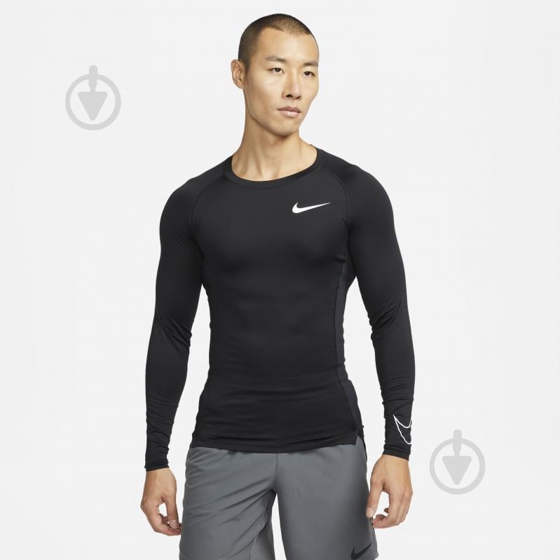 Футболка Nike M NP DF TIGHT TOP LS DD1990-010 р.2XL чорний - фото 1