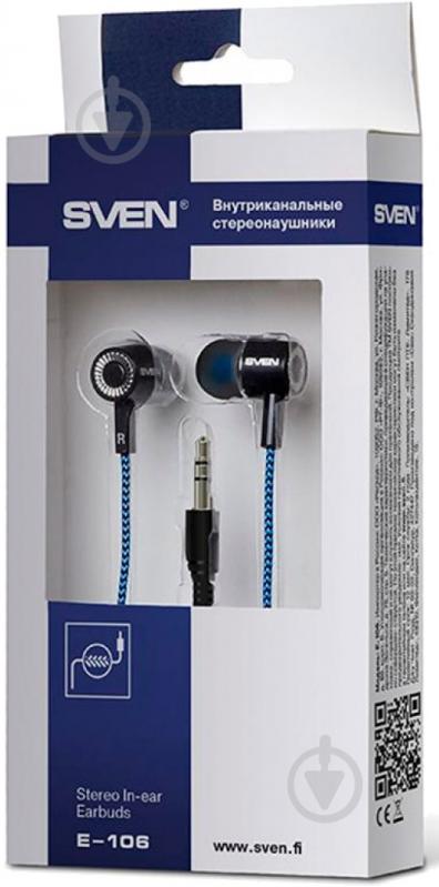 Гарнитура Sven E-106 black/blue (850215) - фото 3