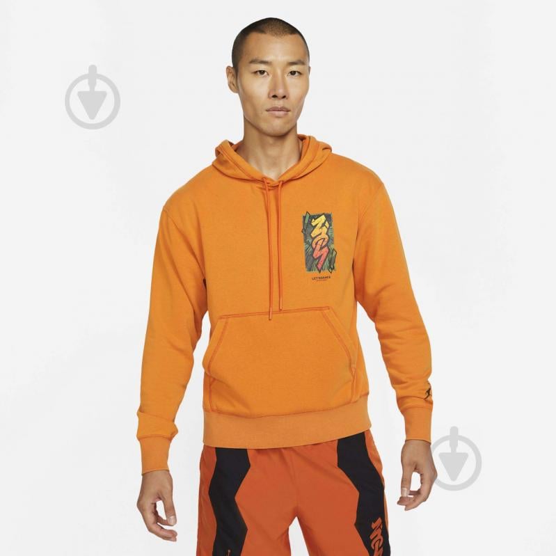 Джемпер Jordan M J ZION DF PERF FLC HOODIE DH0598-893 р. 3XL оранжевый - фото 1