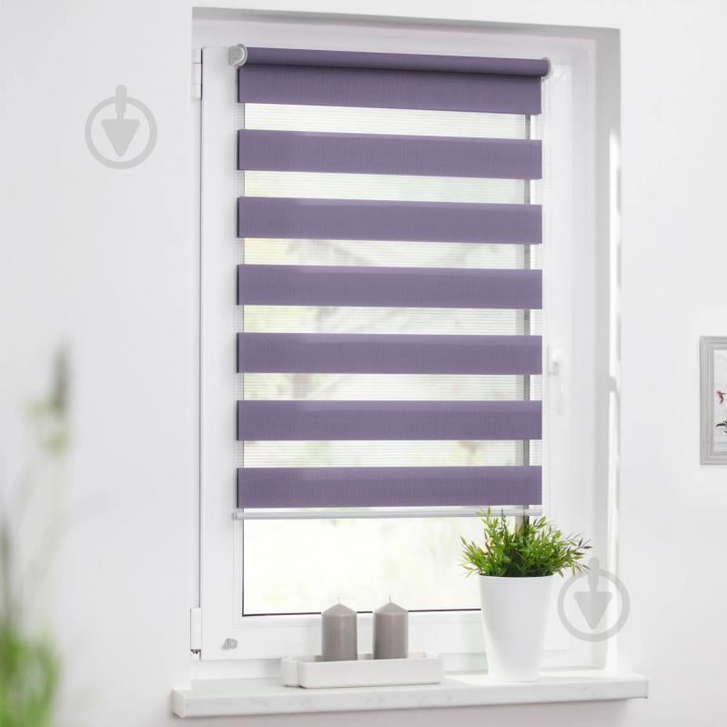 Ролета день-ніч Rollotex з фіксацією під нахил 92x210 см фіолетова - фото 2 Ролета день-ніч Rollotex з фіксацією під нахил 92x210 см фіолетова - фото 2