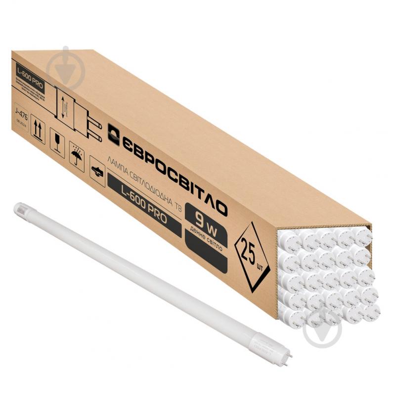 Лампа світлодіодна Євросвітло PRO L-600 25 шт/уп 9 Вт T8 G13 220 В 4200 К 59481 - фото 1 Лампа світлодіодна Євросвітло PRO L-600 25 шт/уп 9 Вт T8 G13 220 В 4200 К 59481 - фото 1
