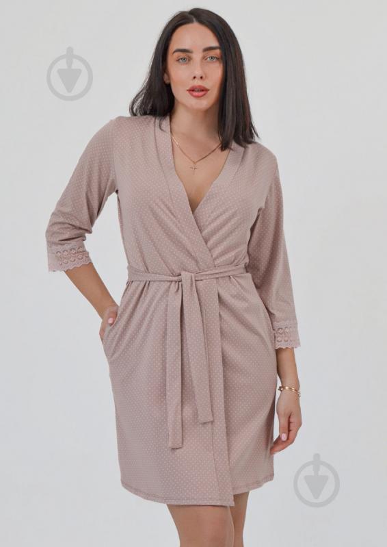 Халат жіночий Roksana JANETTA №1177/16055 р. 50-52 бежевий - фото 1 Халат жіночий Roksana JANETTA №1177/16055 р. 50-52 бежевий - фото 1