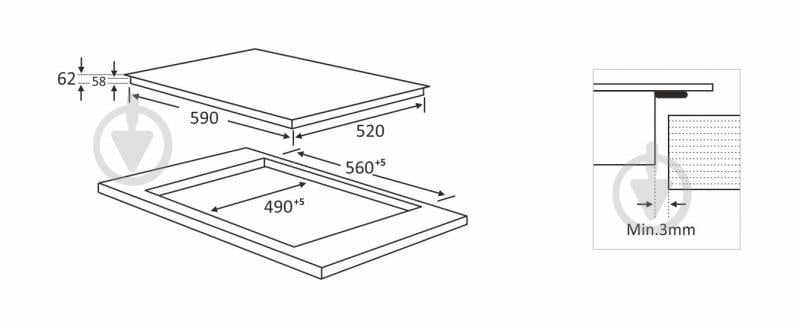 Комплект встраиваемой техники Interline варочная поверхность OEG 731 ETH BA + духовой шкаф HIV 367 SBD BA - фото 21