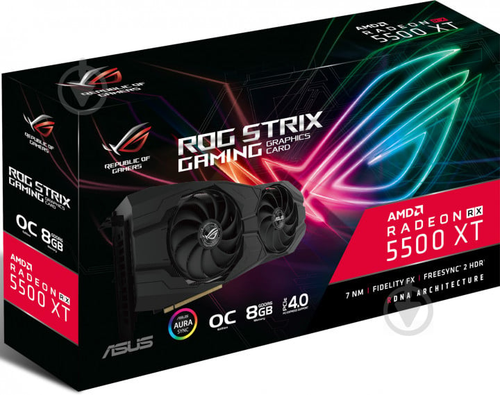 Відеокарта Asus Radeon RX 5500 XT ROG Strix Gaming OC 8GB GDDR6 128bit (ROG-STRIX-RX5500XT-O8G-GAMING) - фото 10