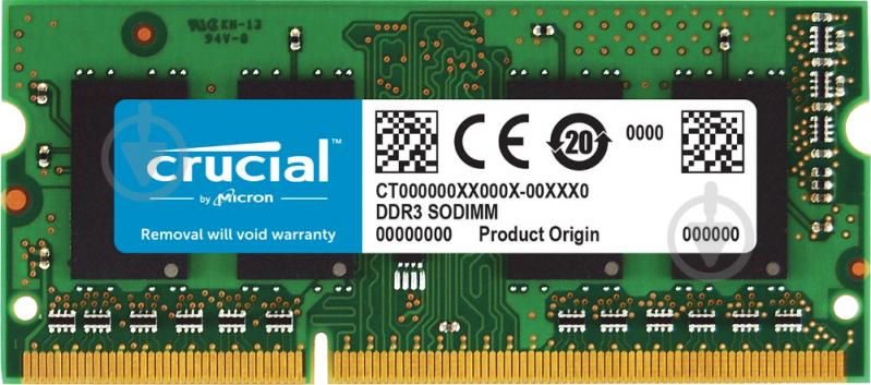 Оперативная память Micron SODIMM DDR3L 4 GB (1x4GB) 1600 MHz (CT4G3S160BJM) - фото 1