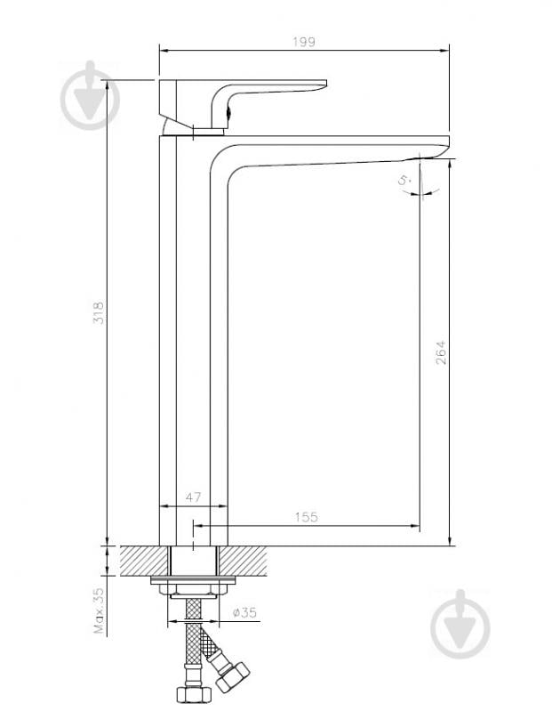 Змішувач для умивальника Koller Pool XL Trend (TR0200XL) - фото 2