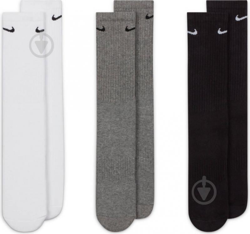Шкарпетки Nike EVERYDAY CUSHIONED 3P SX7664-964 р.34-38 чорно-сіро-білий 3 пари шт. - фото 4