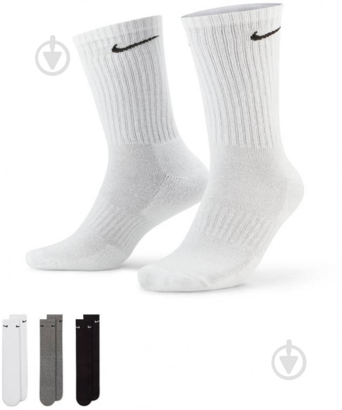 Шкарпетки Nike EVERYDAY CUSHIONED 3P SX7664-964 р.34-38 чорно-сіро-білий 3 пари шт. - фото 2