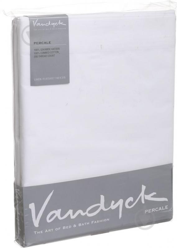 Простынь Perkal glad 270x240 см белый Vandyck - фото 3