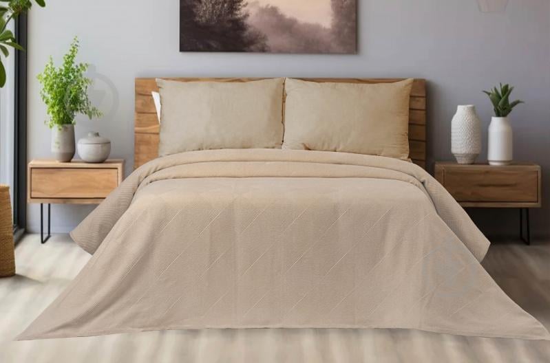 Покрывало Nevada 160x220 см lumatex светло-бежевый - фото 1 Покрывало Nevada 160x220 см lumatex светло-бежевый - фото 1