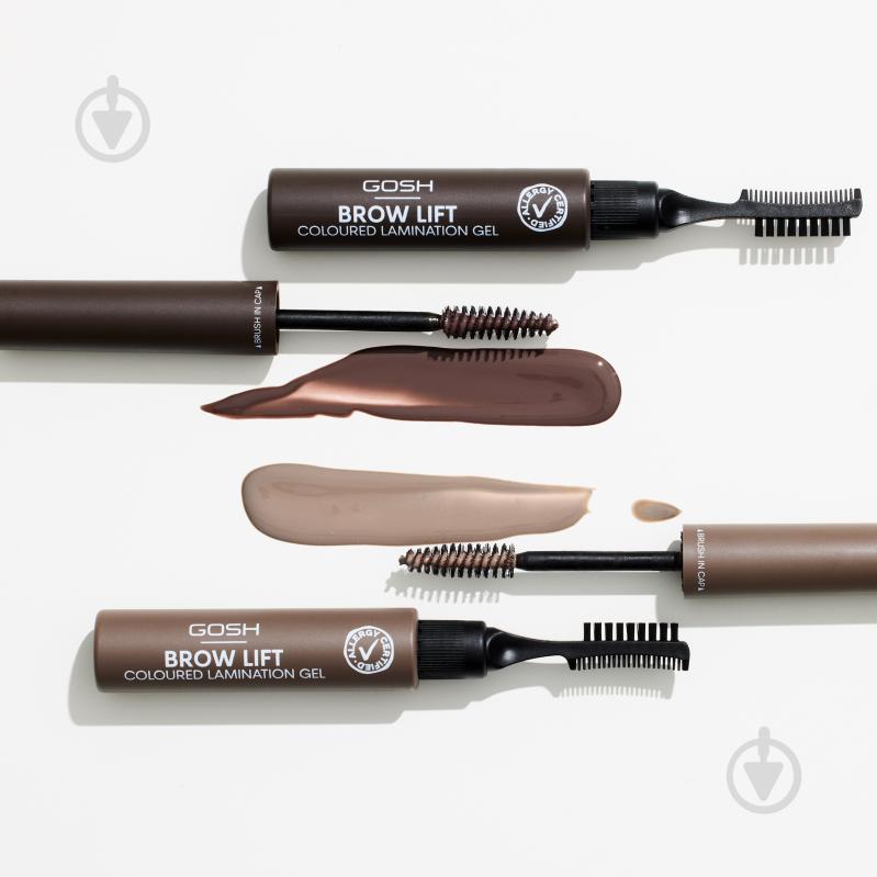 Гель для бровей GOSH для ламинирования Brow Lift 002 Grey Brown 6 мл - фото 5