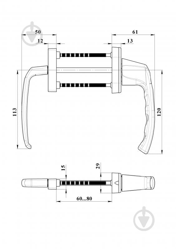 Ручка двухсторонняя с ключом ASTEX Antey біла Ral 9016 BHS 2/38 - фото 5