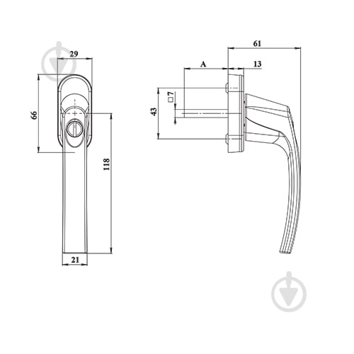 Ручка віконна кнопка-ключ ASTEX Venera біла Ral 9016 WH 108/37 - фото 5