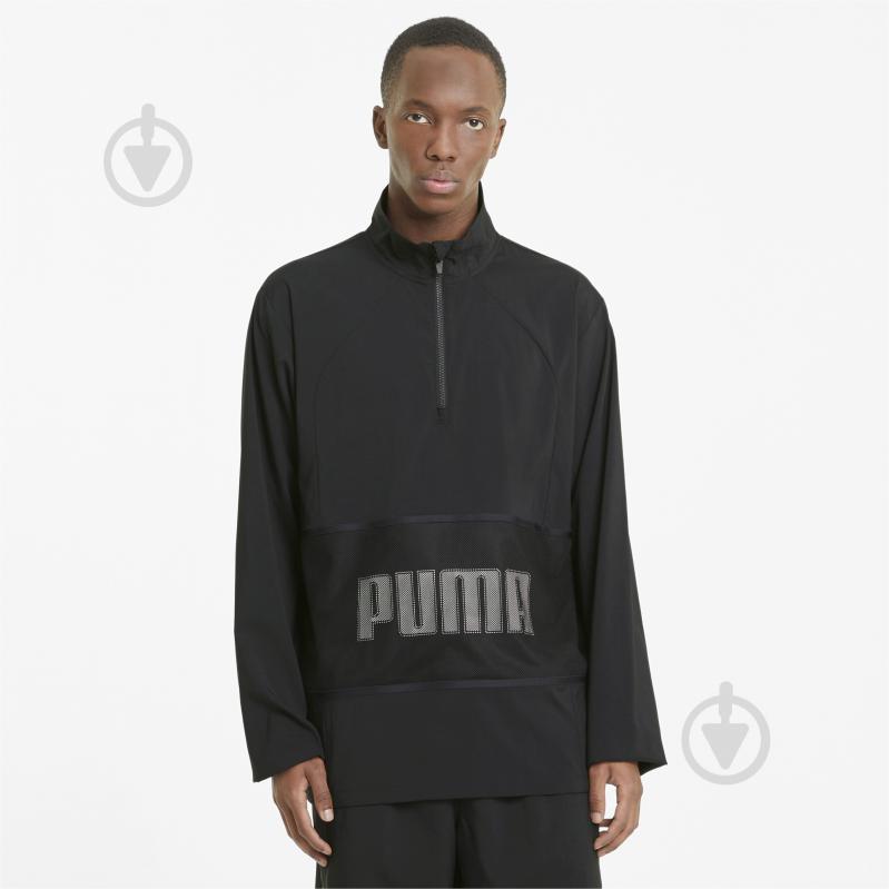 Ветровка мужская демисезонная Puma TRAIN GRAPHIC 1 2 ZIP JACKET 52012001 р.M черная - фото 1